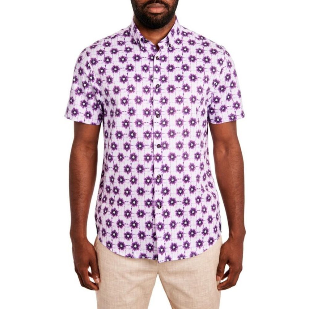 TALLIA SPORT Mens Purple Slim Fit Button Down Performance Stretch Shirt L